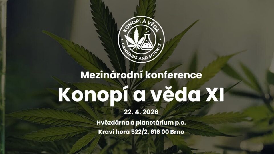 Banner konference Konopí a věda XI, 22. 4. 2026, Hvězdárna a planetárium Brno